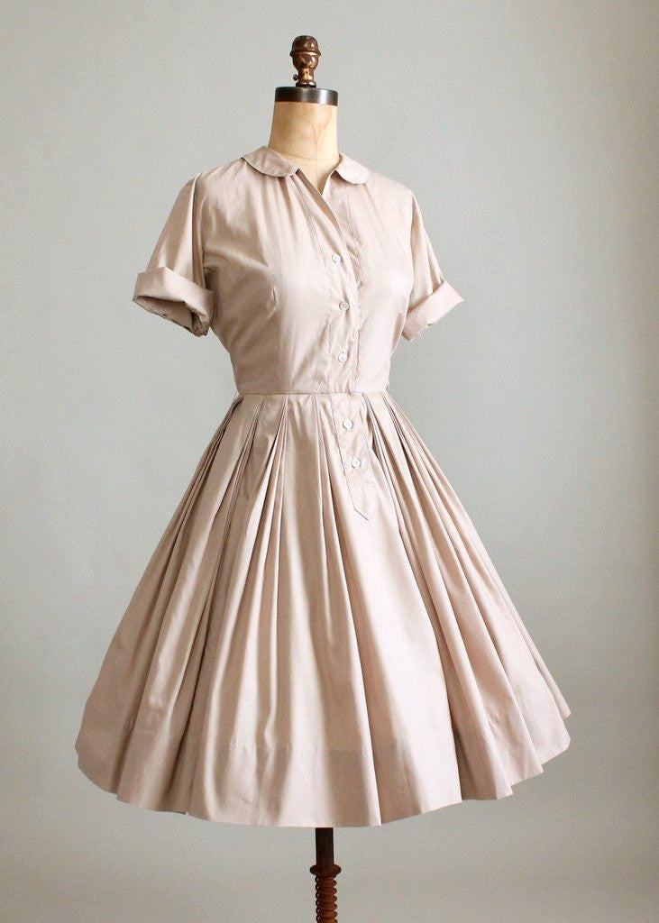 Vintage 1960s Classic Latte Shirt Dress ...